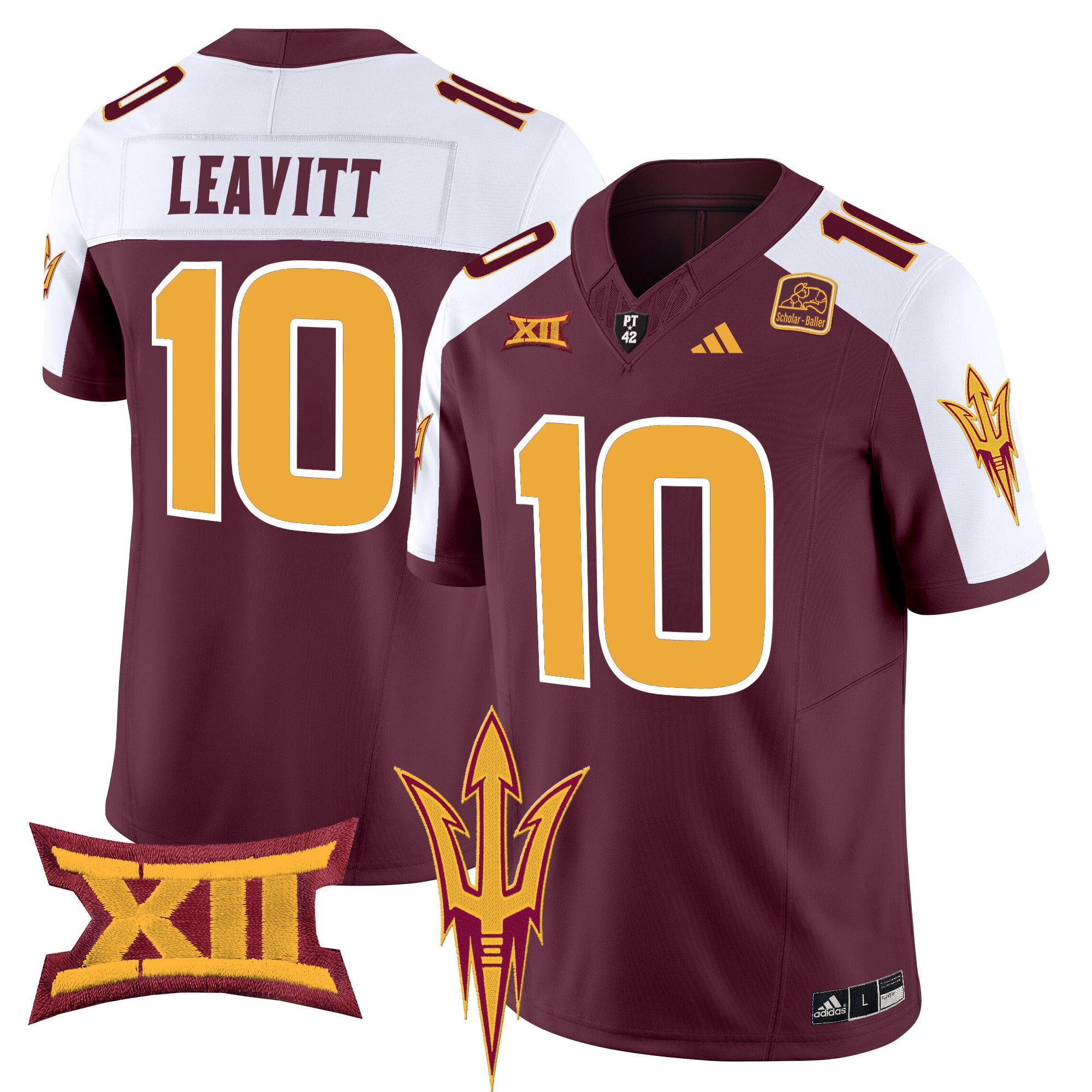 Men Arizona State Sun Devils #10 Leavitt Red 2024 Vapor Limited NCAA Jersey